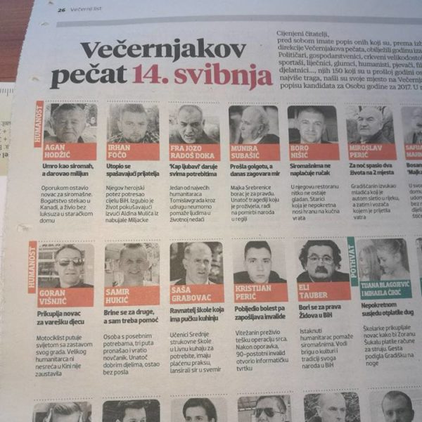Fra Đoka nominiran za “Večernjakov pečat”