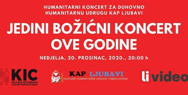 Online božićni koncert za Duhovno-humanitarnu udrugu Kap ljubavi